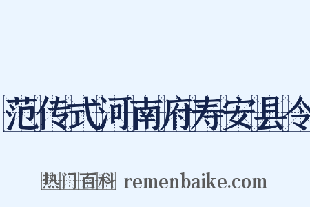 范传式河南府寿安县令是什么意思的图片